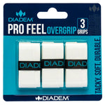 Pro Feel Tennis Overgrip 3 Pack White Diadem