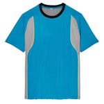 Men's Back Spin Short Sleeve Mesh Tennis Crew Hawaiian Ocean and Silver Sconce Apparel Fila