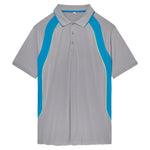 Men's Back Spin Short Sleeve Tennis Polo Silver Sconce and Hawaiian Ocean Apparel Fila