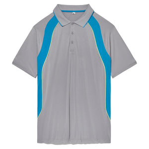 Men's Back Spin Short Sleeve Tennis Polo Silver Sconce and Hawaiian Ocean Apparel Fila