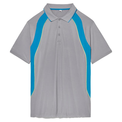 Men's Back Spin Short Sleeve Tennis Polo Silver Sconce and Hawaiian Ocean Apparel Fila