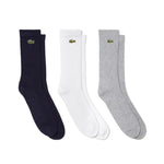 Unisex Core Performance Solid Jersey Tennis Tube Socks 3 Pack Lacoste
