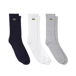 Unisex Core Performance Solid Jersey Tennis Tube Socks 3 Pack Lacoste