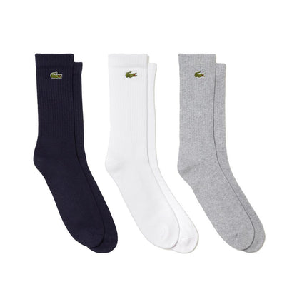 Unisex Core Performance Solid Jersey Tennis Tube Socks 3 Pack Lacoste