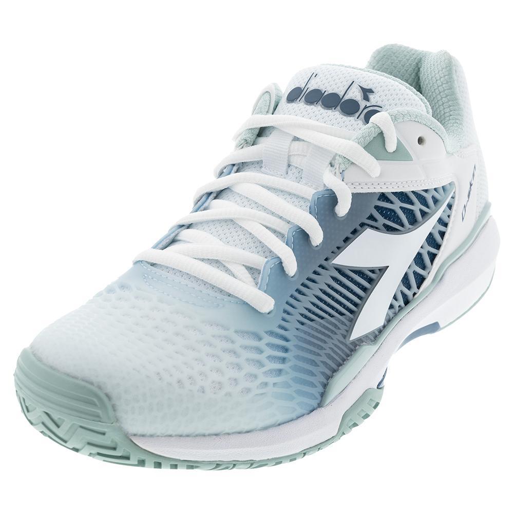 Women's Speed Competition 7 AG Tennis Shoes White and Surf Spray Footwear Diadora