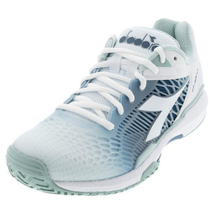 Women's Speed Competition 7 AG Tennis Shoes White and Surf Spray Footwear Diadora