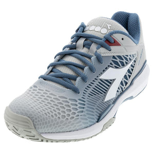Men's Speed Competition 7 AG Tennis Shoes Silver and Oceanview Footwear Diadora