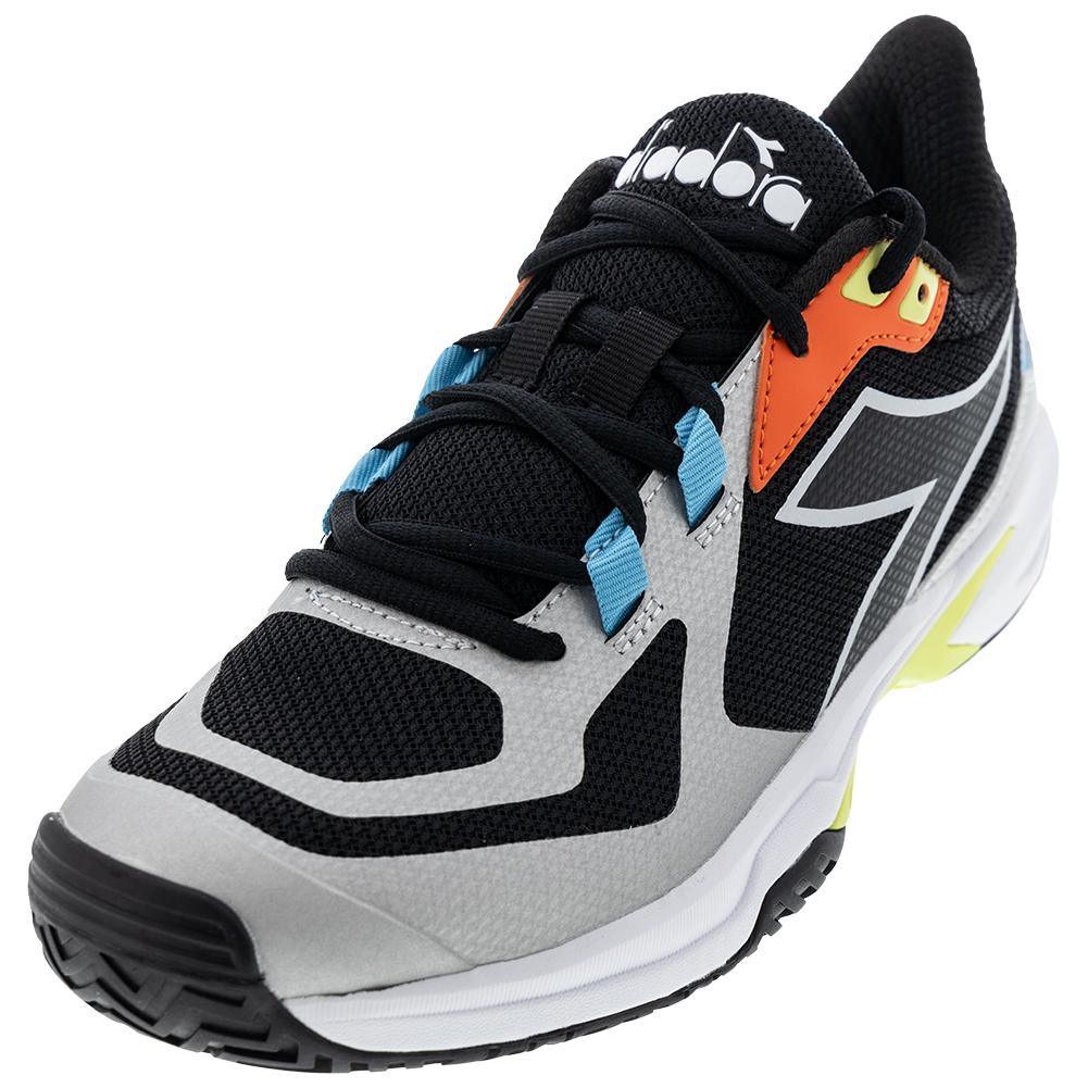 Men's Trofeo 2 AG Pickleball Shoes Black and Silver Footwear Diadora