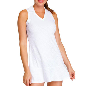 Women's Zena Sleeveless Tennis Dress Crystal Jacquard Apparel Tail