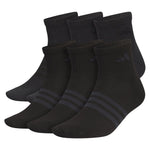 Men`s Superlite 3.0 6 Pack Quarter Tennis Socks Black and Night Grey Adidas