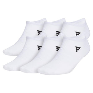 Men`s Superlite 3.0 6 Pack No Show Tennis Socks White and Black Adidas