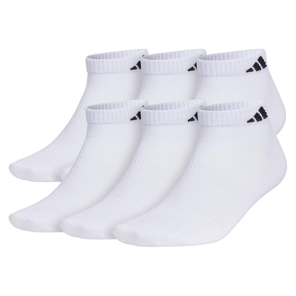 Men`s Superlite 3.0 6 Pack Low Cut Tennis Socks White and Black Adidas
