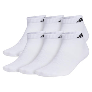 Men`s Superlite 3.0 6 Pack Low Cut Tennis Socks White and Black Adidas