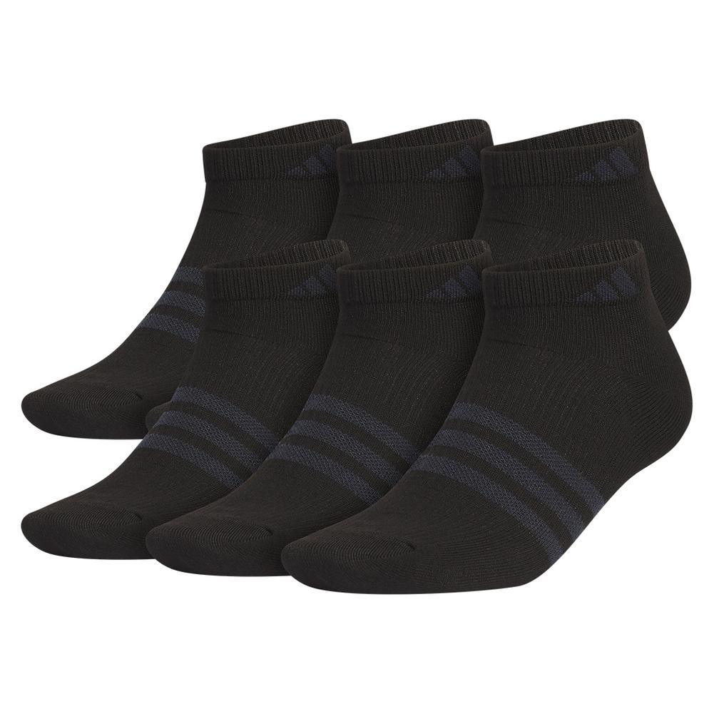 Men`s Superlite 3.0 6 Pack Low Cut Tennis Socks Black and Night Grey Adidas