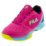 Juniors` Axilus 3 Tennis Shoes Pink Glo and Bluefish Fila