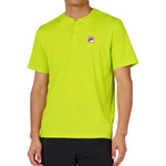 Men's Short Sleeve Tennis Henley Cyber Lime Apparel Fila