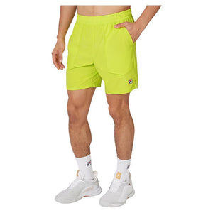 Men's 7 Inch Woven Tennis Court Short Cyber Lime Apparel Fila