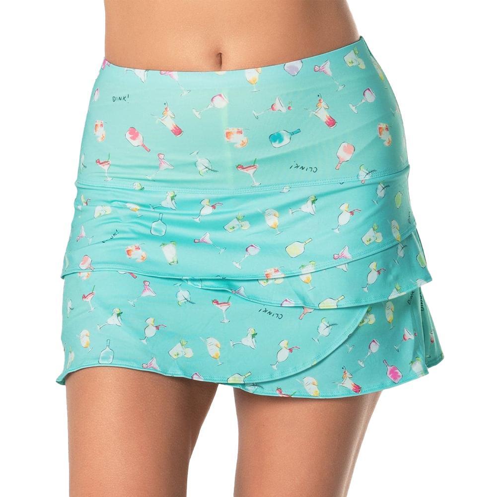 Women's Dink N' Drink Scallop Tennis Skort Multicolor Apparel Lucky In Love