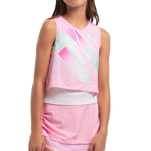 Girl's Deco In Love Tennis Tank White Apparel Lucky In Love