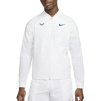 Mens Rafa Dri-Fit Tennis Jacket White and Black Apparel Nike
