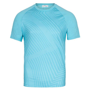 Men's Short Sleeve Linear Ego Printed Tennis Crew Apparel Grand Slam