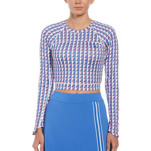 Women's Longsleeve Cropped Printed Sun Protection Tennis Top Nebulas Apparel Penguin