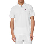 Men's Short Sleeve Zip Tennis Polo White Apparel Fila