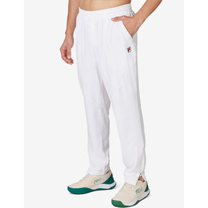 Men's Woven Court Tennis Track Pant White Apparel Fila