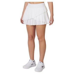 Women's Asymmetrical Pleated Tennis Skort White Apparel Fila