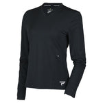 Womens Long Sleeve Performance Tennis Top Black Apparel Paddletek