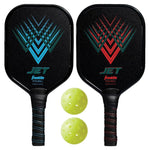 Jet Aluminum Pickleball Paddles and Balls 2 Player Set Racquets Franklin Sports