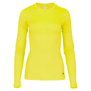 Women's Long Sleeve UV Blocker Pickleball Top Cyber Lime Apparel Fila