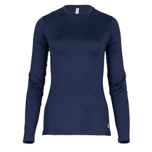 Women's Long Sleeve UV Blocker Pickleball Top Navy Apparel Fila