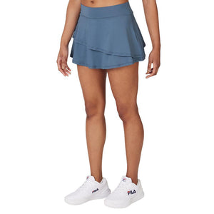 Women's Double Tier Court Tennis Skort Elemental Blue Apparel Fila