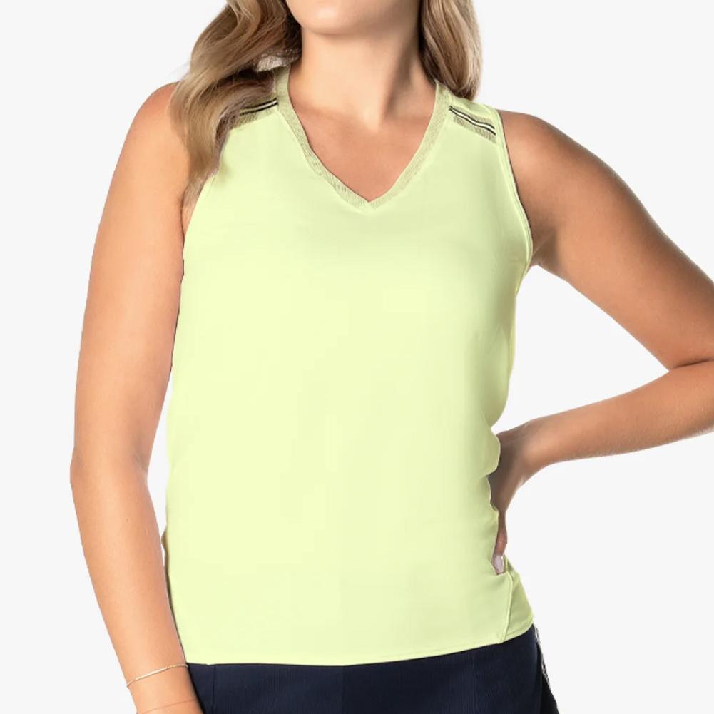 Women's Easy Game Tie Back Tennis Tank Lemon Frost Apparel Lucky In Love