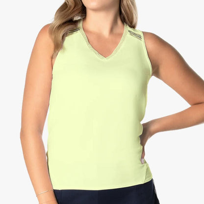 Women's Easy Game Tie Back Tennis Tank Lemon Frost Apparel Lucky In Love