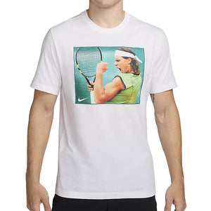 Men's Rafa Cotton Short Sleeve Tennis Top White Apparel Nike