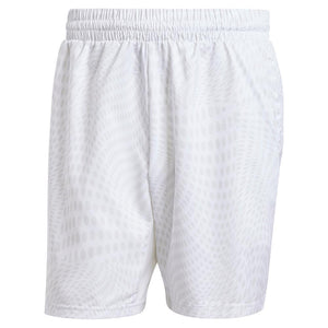 Mens Club Graphic Tennis Shorts White and Dash Grey Apparel Adidas