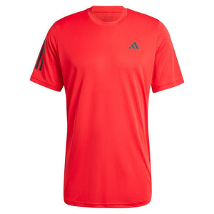 Mens 3 Stripe Tennis Top Better Scarlet Apparel Adidas