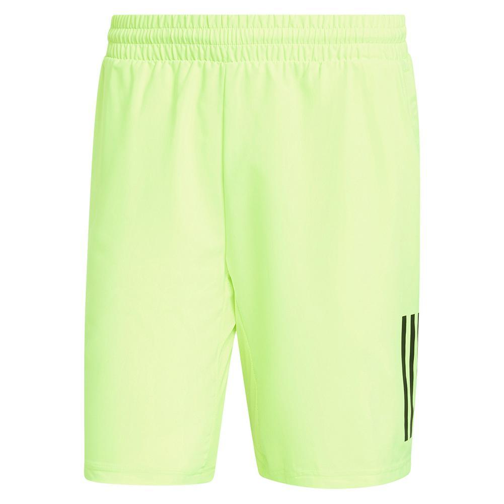 Mens Club 3 Stripe 7 Inch Tennis Short Lucid Lemon Apparel Adidas