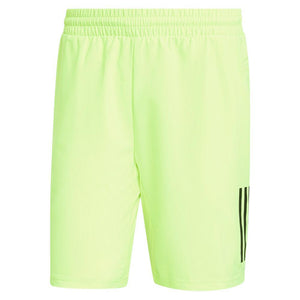 Mens Club 3 Stripe 7 Inch Tennis Short Lucid Lemon Apparel Adidas
