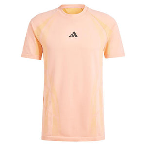 Mens Pro Seamless Tennis Top Semi Pink Spark and Pink Spark Apparel Adidas