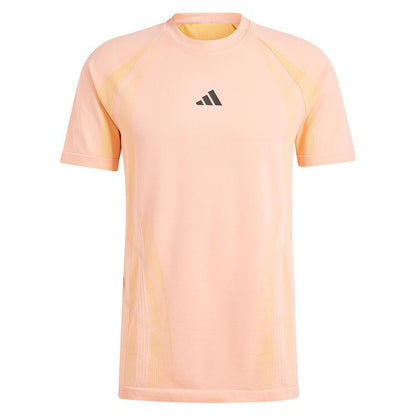 Mens Pro Seamless Tennis Top Semi Pink Spark and Pink Spark Apparel Adidas