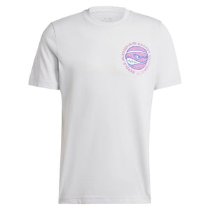 Mens Racket Graphic Tennis Top Dash Grey Apparel Adidas