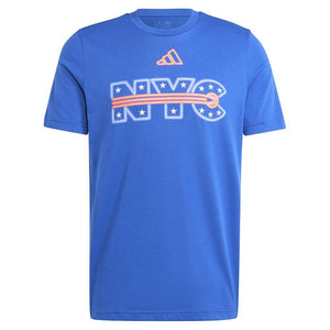 Mens NYC Graphic Tennis Tee Lucid Blue Apparel Adidas