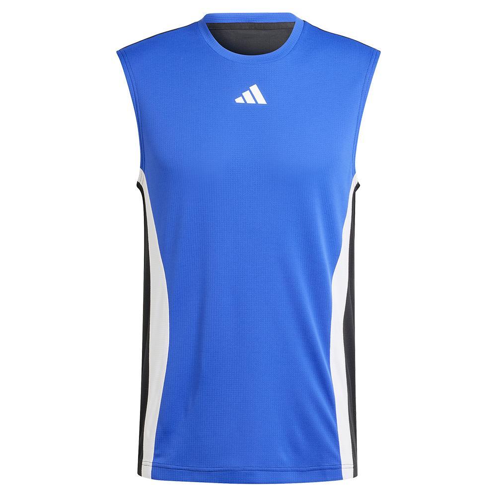 Mens Pro Tennis Tank Lucid Blue and Black Apparel Adidas