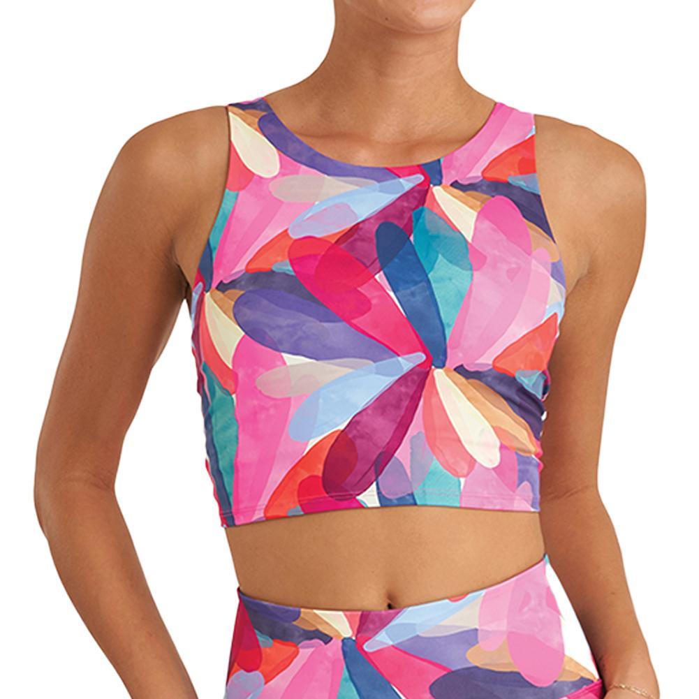 Women's Bungee High Neck Bra Petal Print Apparel Thrive Societe