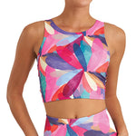 Women's Bungee High Neck Bra Petal Print Apparel Thrive Societe
