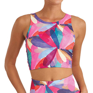 Women's Bungee High Neck Bra Petal Print Apparel Thrive Societe