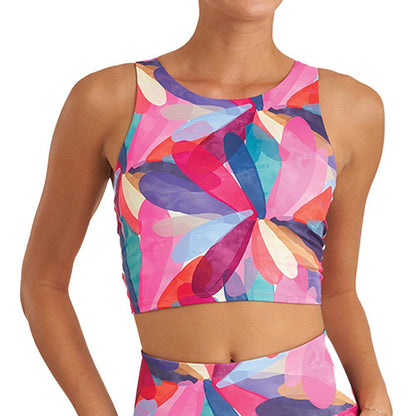 Women's Bungee High Neck Bra Petal Print Apparel Thrive Societe